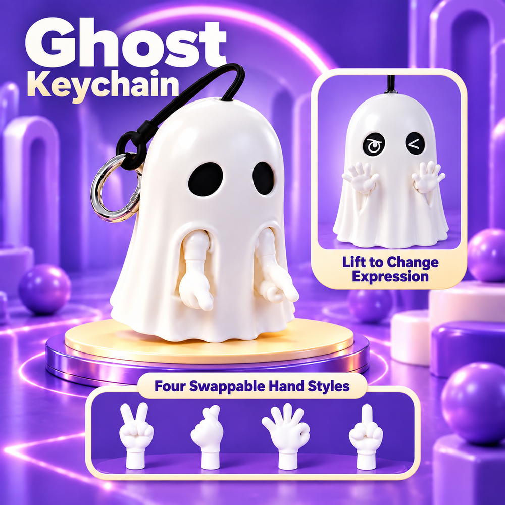 Boo Buddy – Cartoon Ghost Figurine Keychain