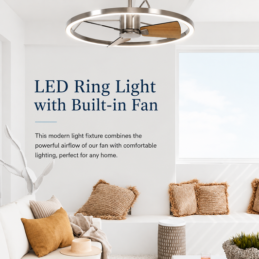 Lucci Air Cessna DC 70CM Ceiling Fan NICKEL Led Remote Control