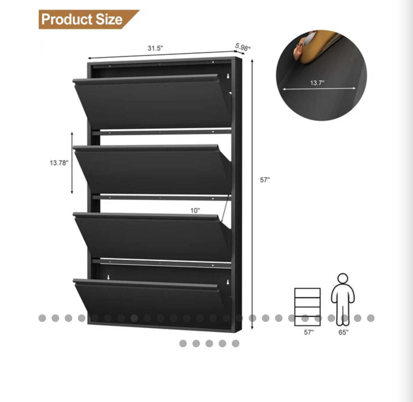 Shoe Cabinet with Drawers