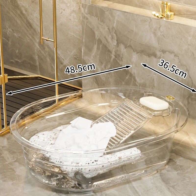 Laundry Basin with Built-In Washboard