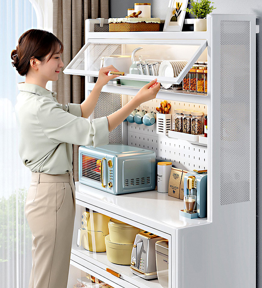Unique Utopia Kitchen Metal Pantry Storage Cabinet