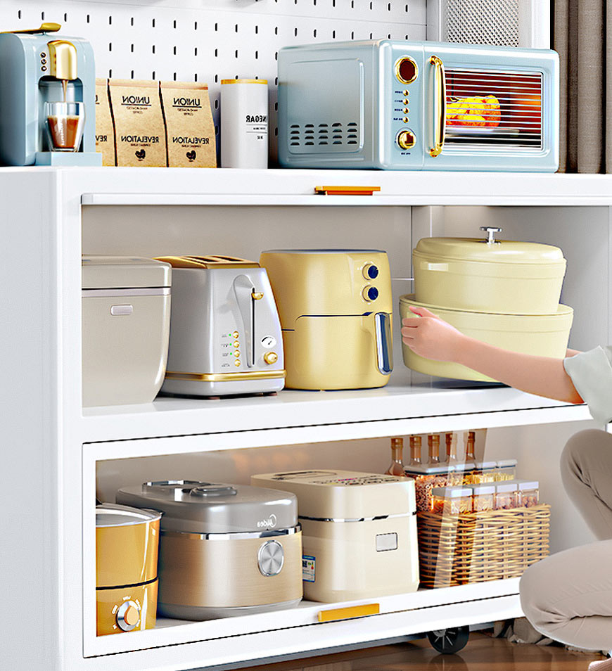Unique Utopia Kitchen Metal Pantry Storage Cabinet