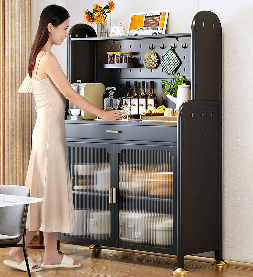 Unique Utopia Kitchen Pantry Storage Cabinet With Pegboard Wall