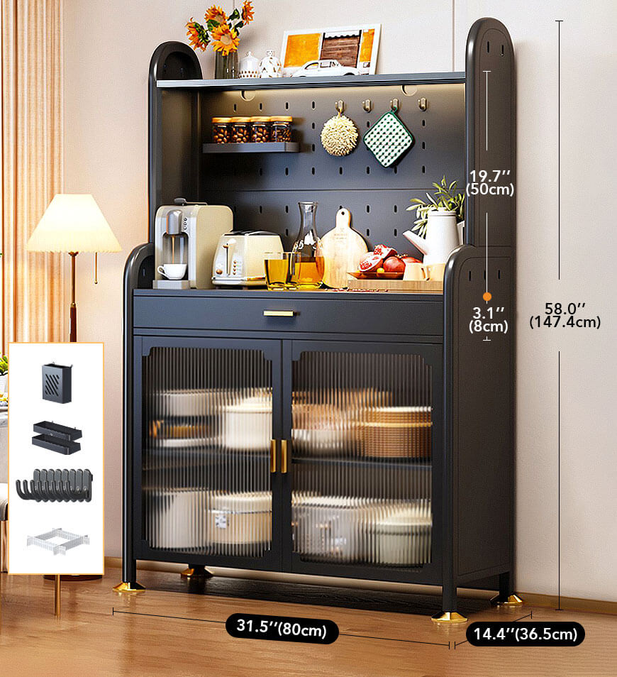Unique Utopia Kitchen Pantry Storage Cabinet With Pegboard Wall