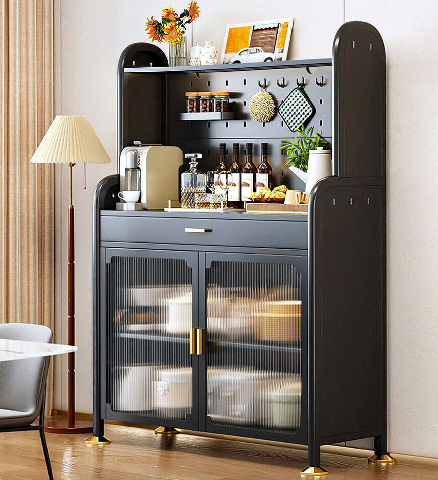 Unique Utopia Kitchen Pantry Storage Cabinet With Pegboard Wall