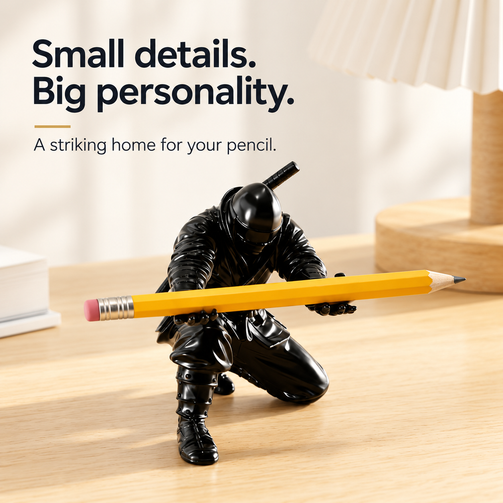 Ninja pen holder — side view