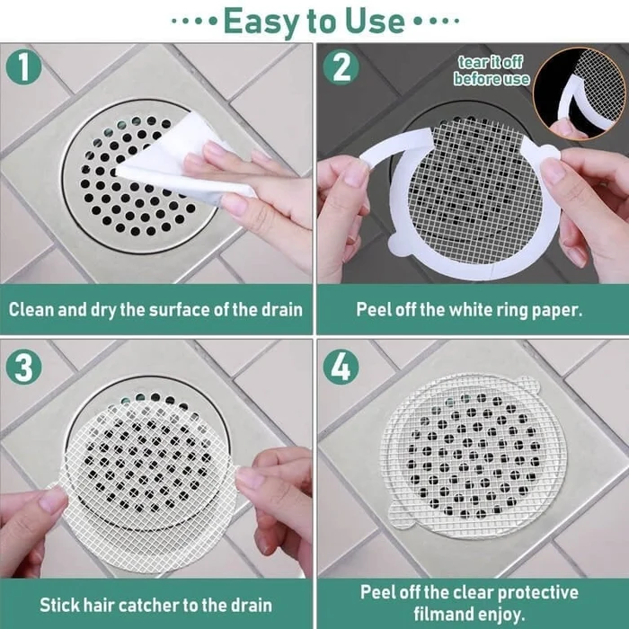 Shower Drain Hair Catcher Mesh Stickers