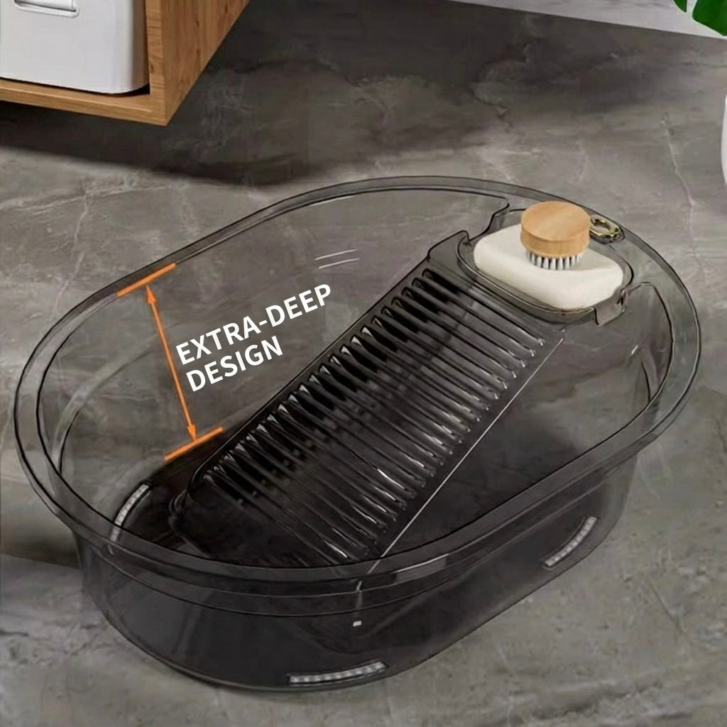 Laundry Basin with Built-In Washboard