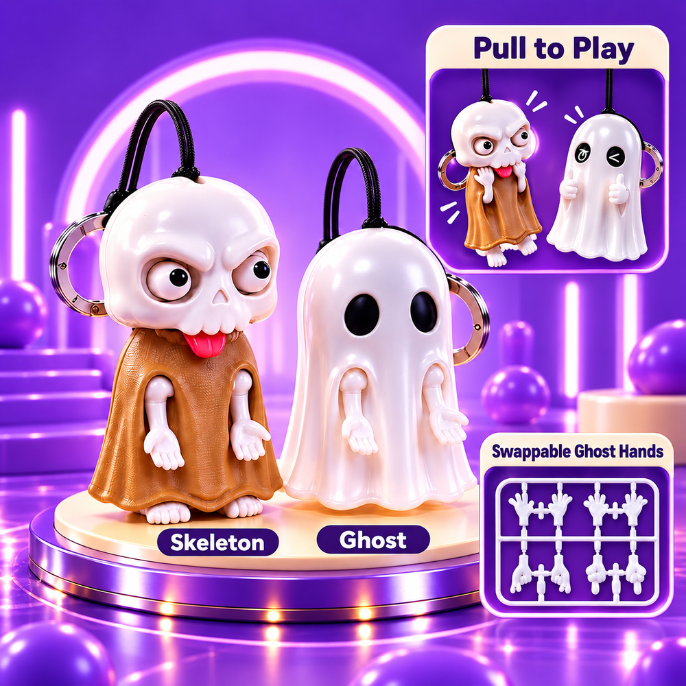 Boo Buddy – Cartoon Ghost Figurine Keychain
