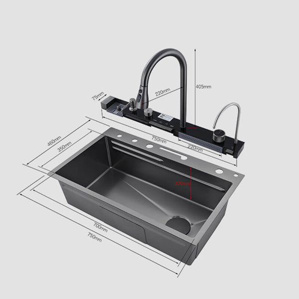 Luxus-Küchenspüle mit Digitalanzeige und Wasserfall-Design