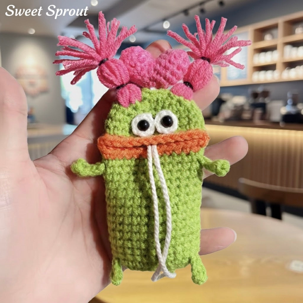 Knitted car key cover