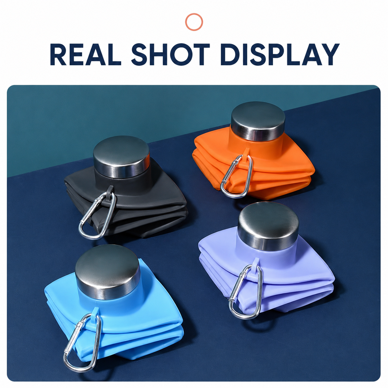 Collapsible Food-Grade Silicone Travel Bottle with Lid