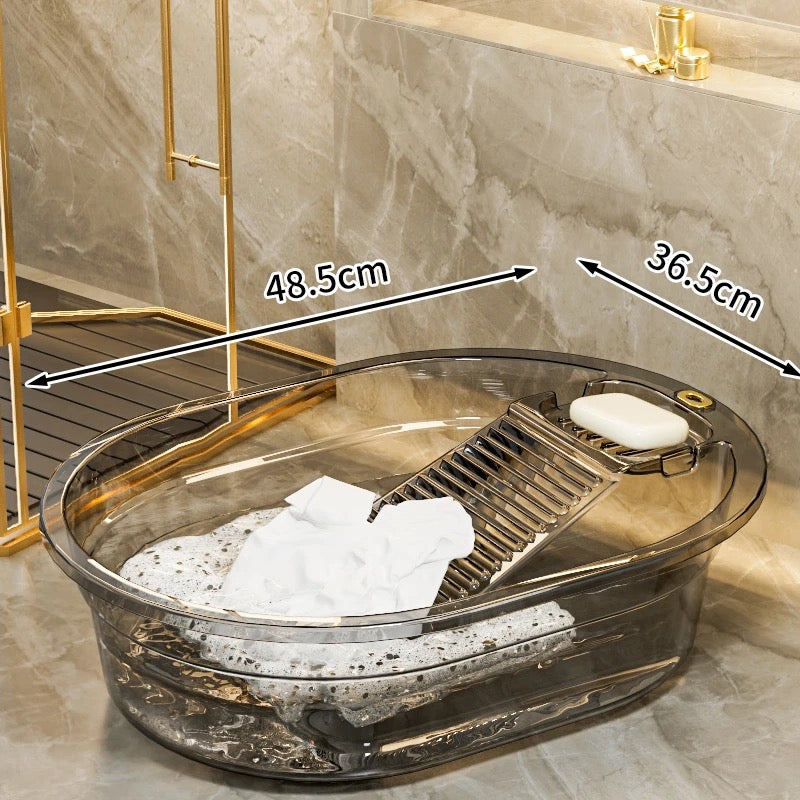 Laundry Basin with Built-In Washboard