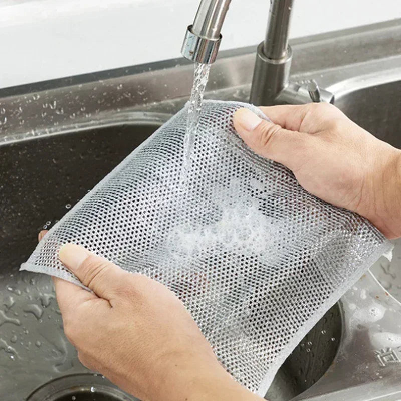 Wire Cleaning Cloths Kitchen Dishcloths Non -stick Oil Iron Dishrag - N07