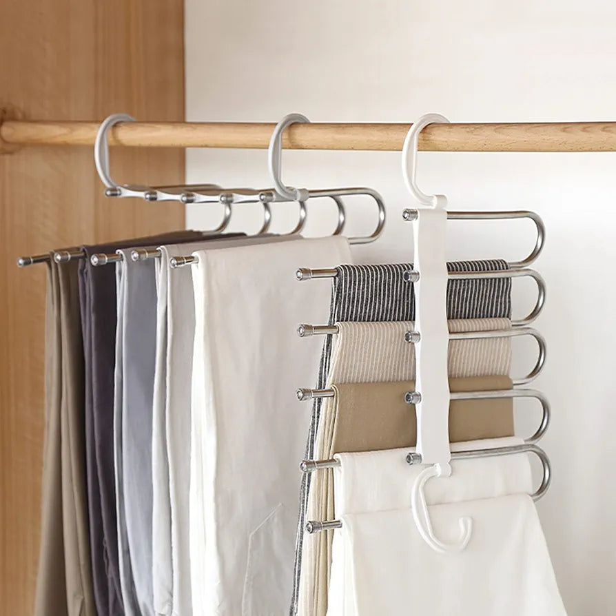 Multi-layer folding trousers rack