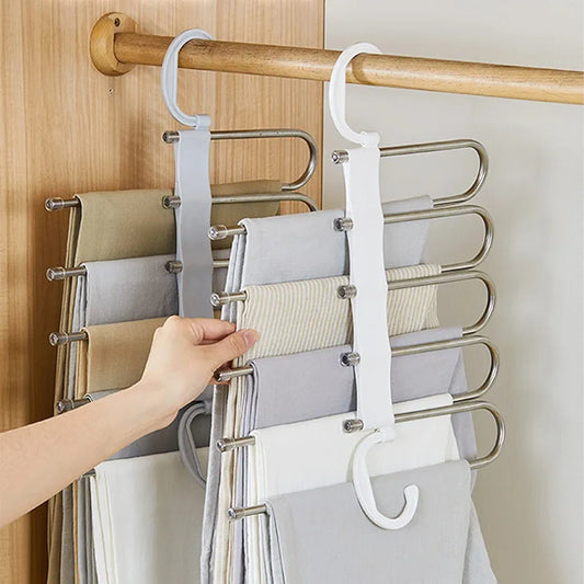 Multi-layer folding trousers rack