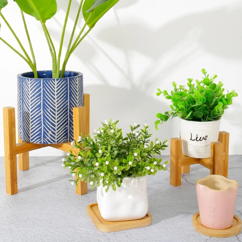 Four legged Wood Flower Pot