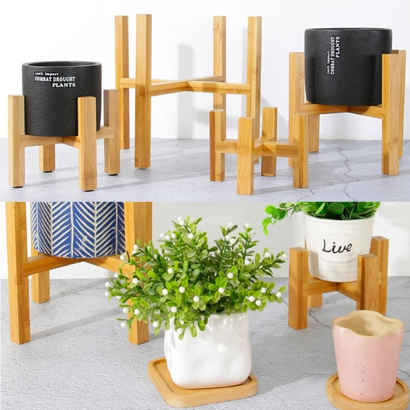 Four legged Wood Flower Pot