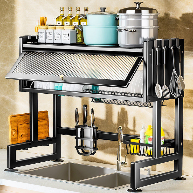 Unique Utopia Kitchen Dish Rack Over The Sink With Cutlery Drainer