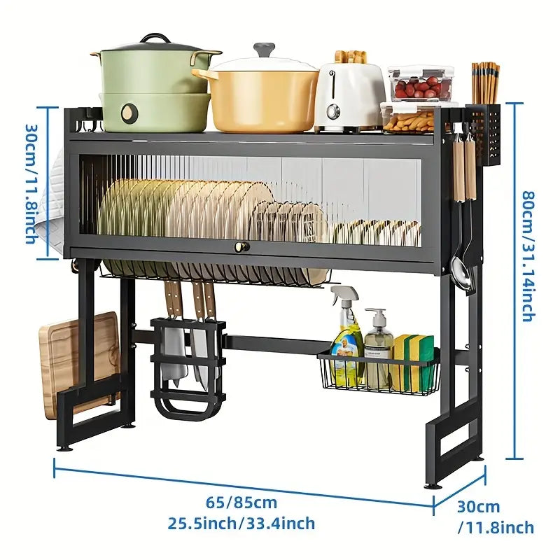 Unique Utopia Kitchen Dish Rack Over The Sink With Cutlery Drainer